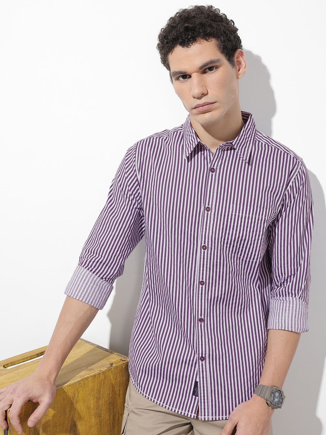 The Roadster Life Co. Pure Cotton Striped Casual Shirt - view 1