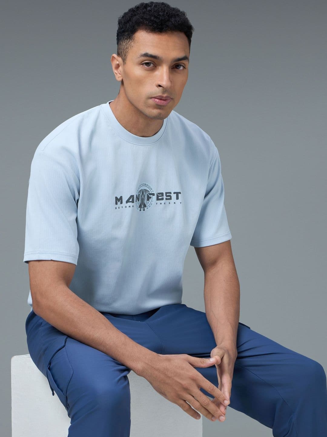 Technosport Men Typography Printed Anti Static Slim Fit T-shirt - view 1