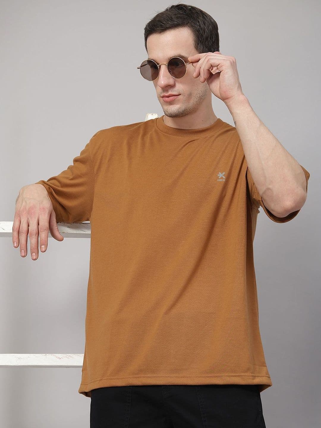 HRX by Hrithik Roshan Men Brand Logo Drop-Shoulder Sleeves T-shirt - view 1