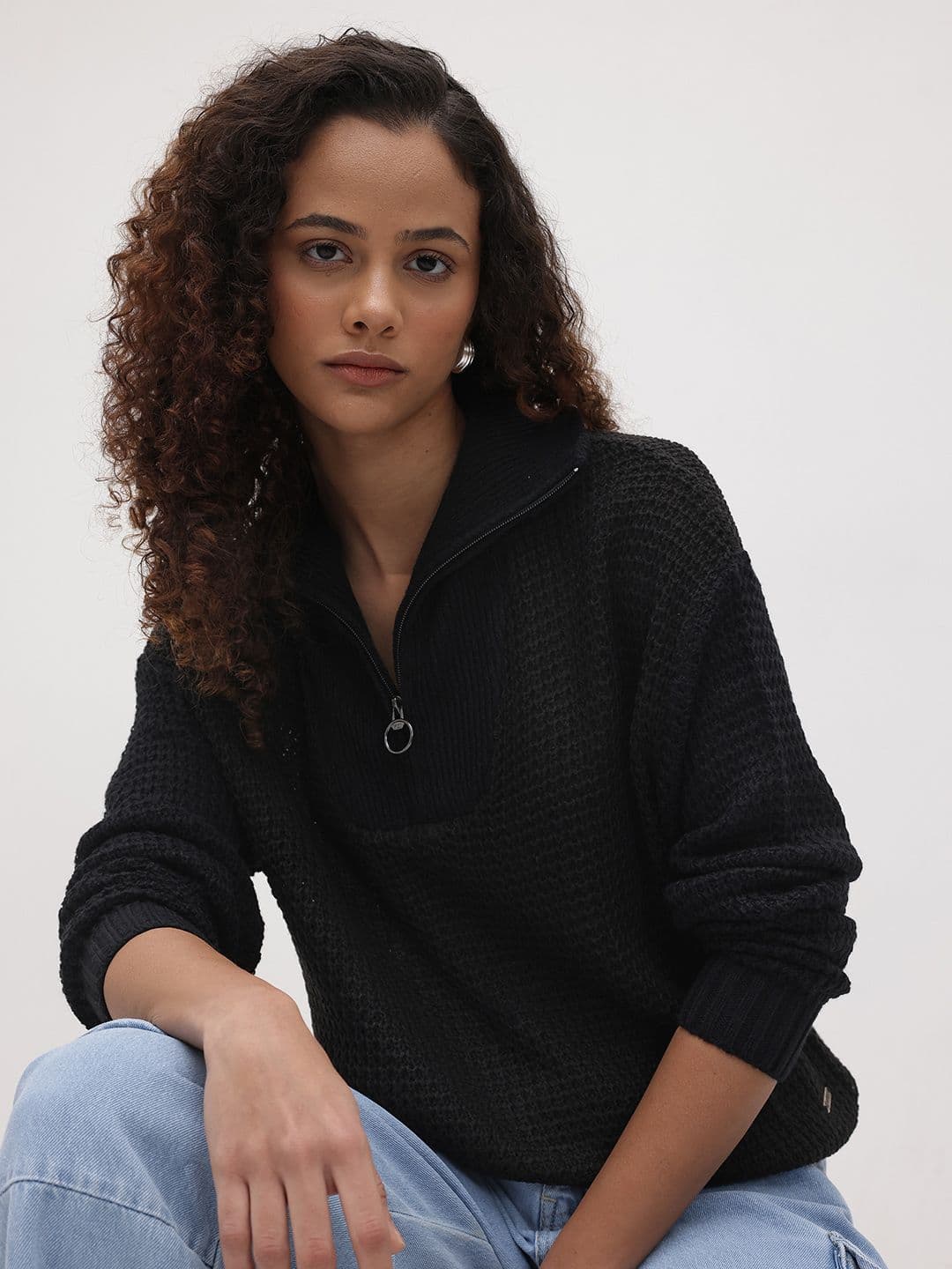The Roadster Life Co. Mock Collar Pullover with Half Zipper - view 1