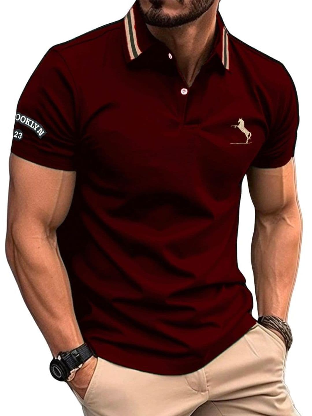 GENZILOOKS Men Brand Logo Brooklyn Nets Polo Collar Organic Cotton 1 T-shirt - view 1