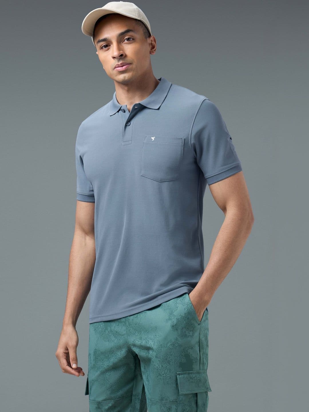 Technosport Men Polo Collar Anti Static Pockets Slim Fit T-shirt - view 1