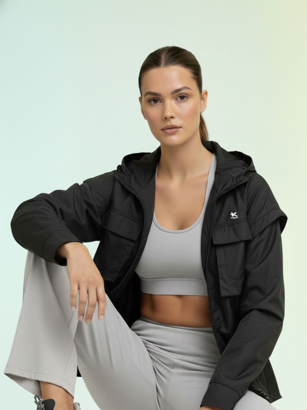HRX by Hrithik Roshan Hooded Detachable Sleeves Sporty Jacket - view 1