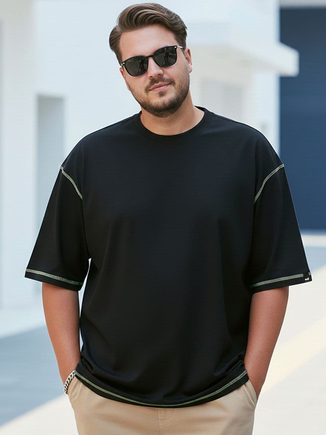 Bewakoof Plus Plus Size Round Neck Pure Cotton Oversized T-shirt - view 1