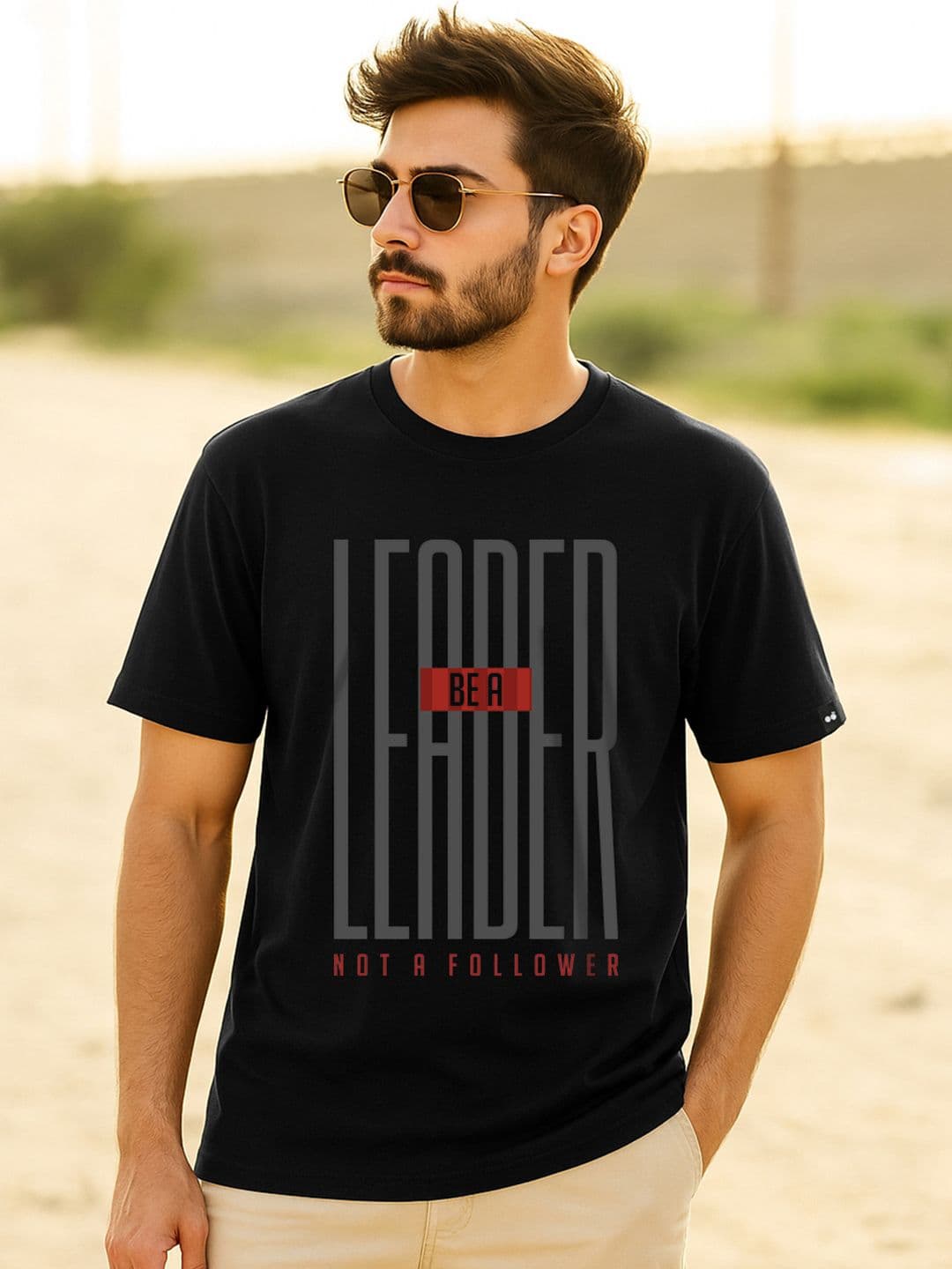 Bewakoof Men Black Printed Round Neck Pure Cotton T-shirt - view 1