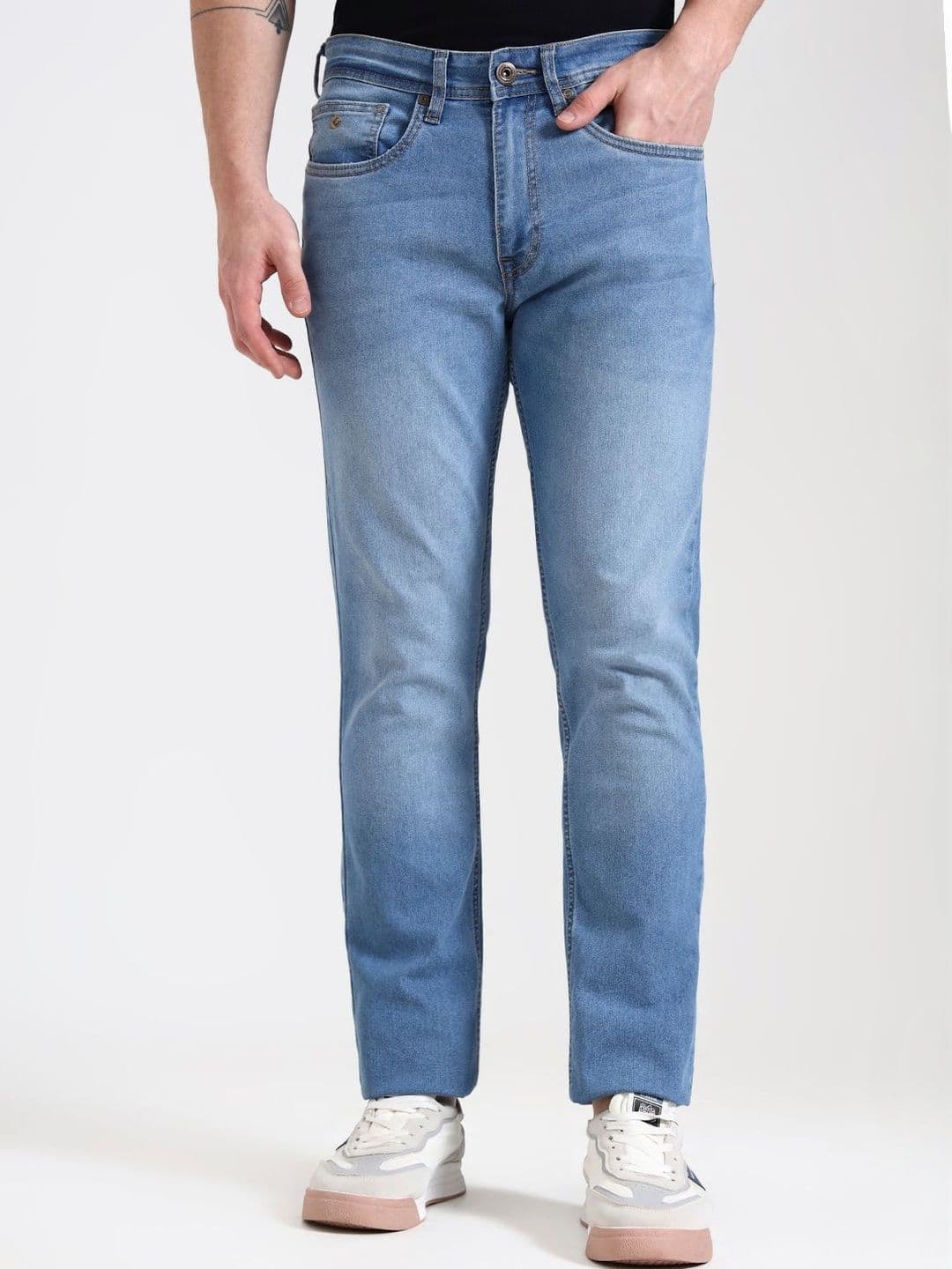 Greenfibre Men Straight Fit Mid-Rise Light Fade Jeans - view 1