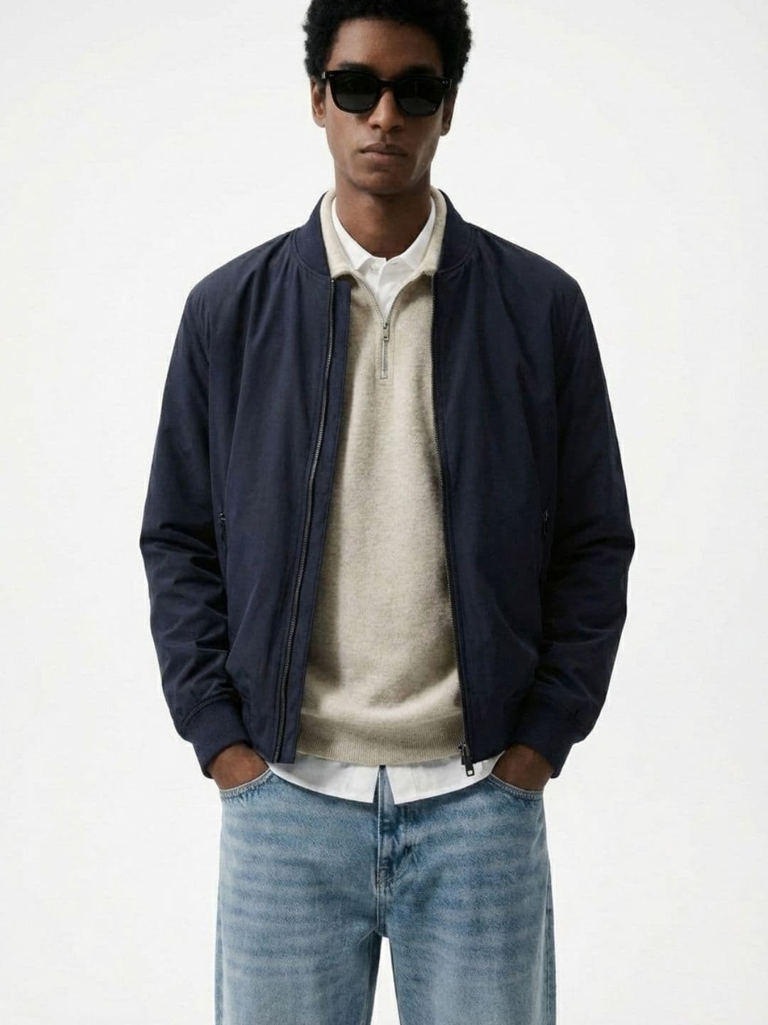 UNSTD Men Solid Casual Bomber Jacket - view 1