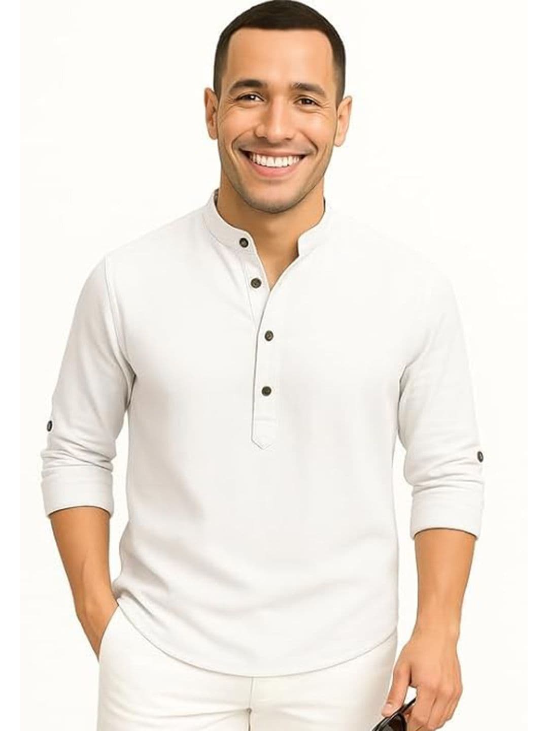 Deelmo Mandarin Collar Casual Kurta - view 1