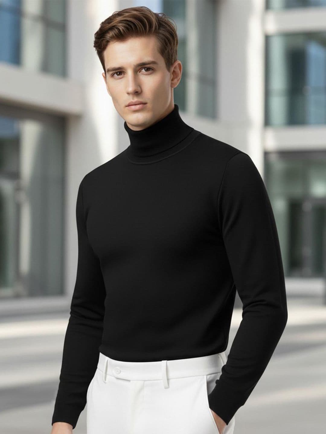 Leotude Men Turtle Neck T-shirt - view 1