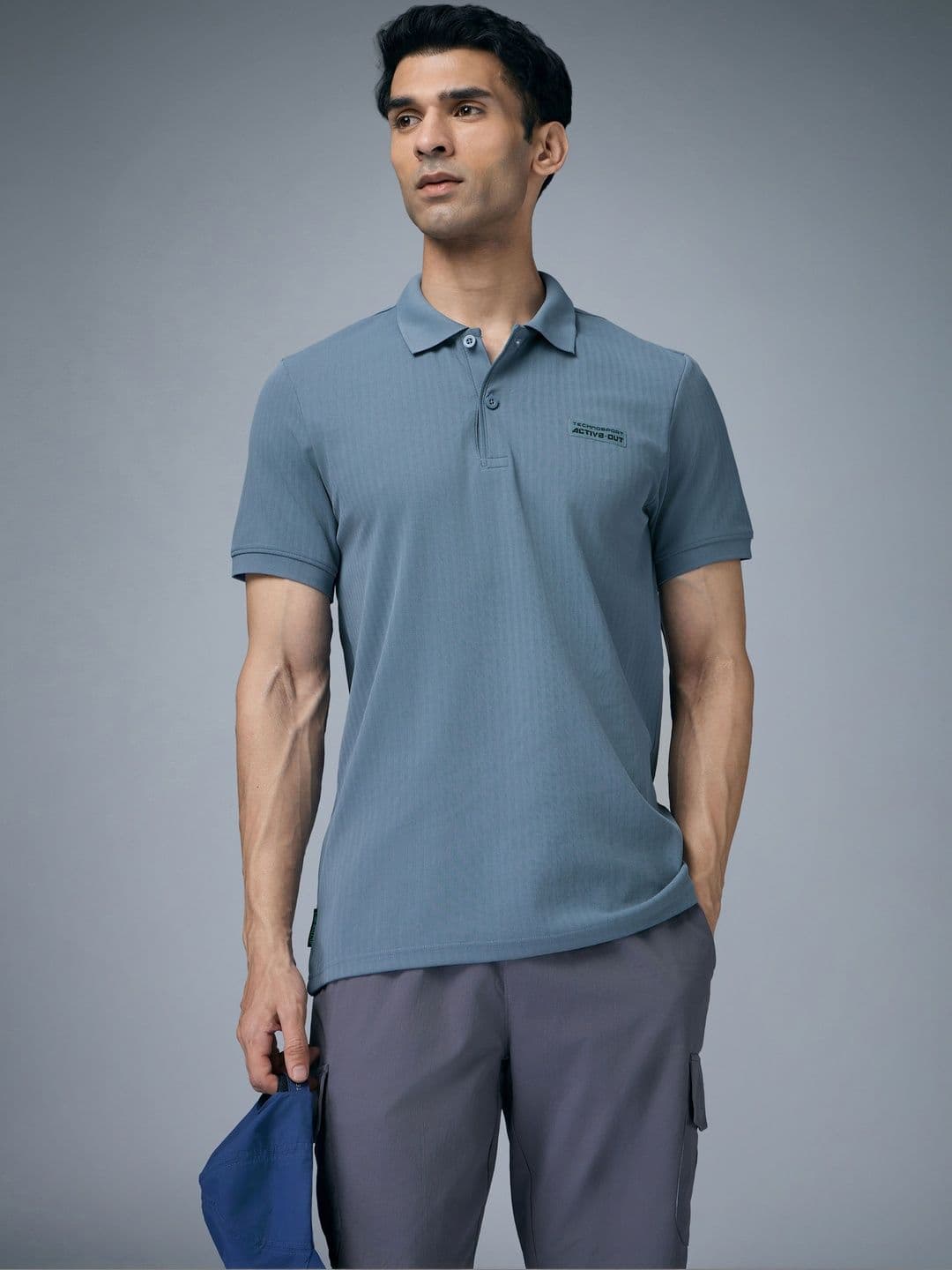 Technosport Men Polo Collar Antimicrobial Slim Fit T-shirt - view 1
