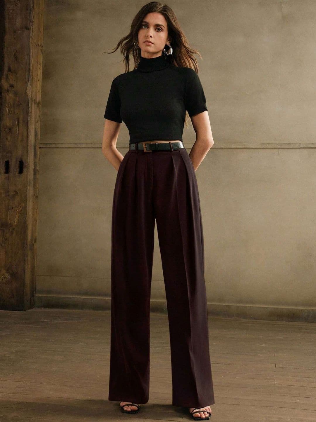 GENZILOOKS Women High-Rise Easy Wash Pleated Trousers - view 1