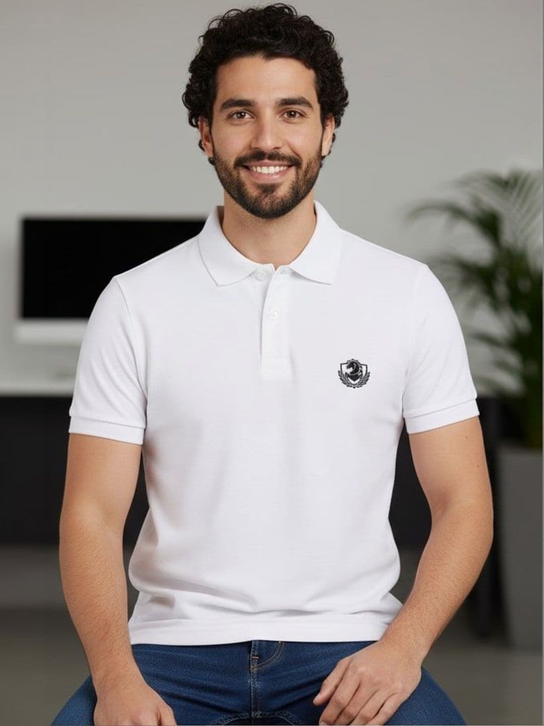 DADA IMPEX Men Brand Logo Polo Collar T-shirt - view 1