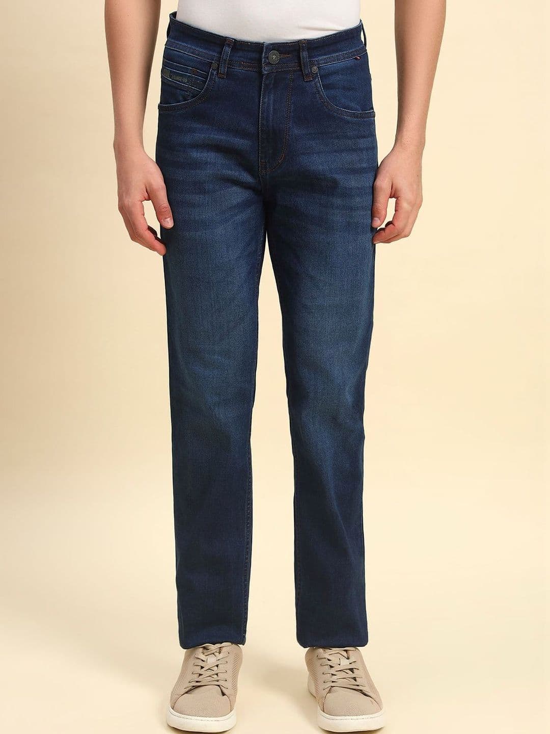 Cantabil Men Comfort Regular Fit Mid-Rise Light Fade Stretchable Jeans - view 1