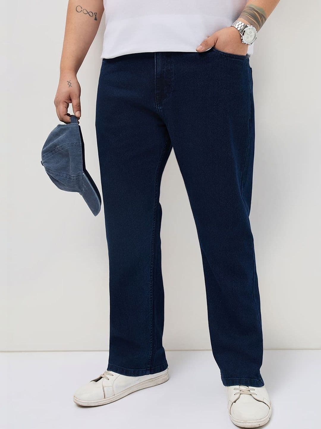 Urbano Plus Men Straight Fit Mid-Rise Heavy Fade Stretchable Jeans - view 1