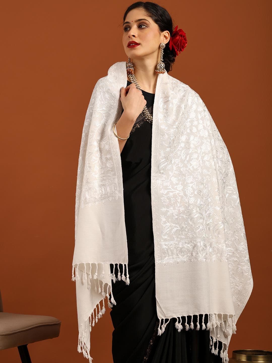 Tweedle Embroidered Acrylic Shawl - view 1
