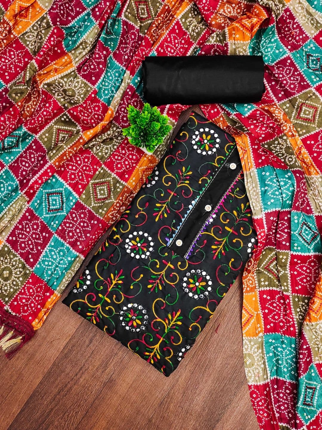 HERE&NOW Embroidered Pure Cotton Unstitched Dress Material - view 1