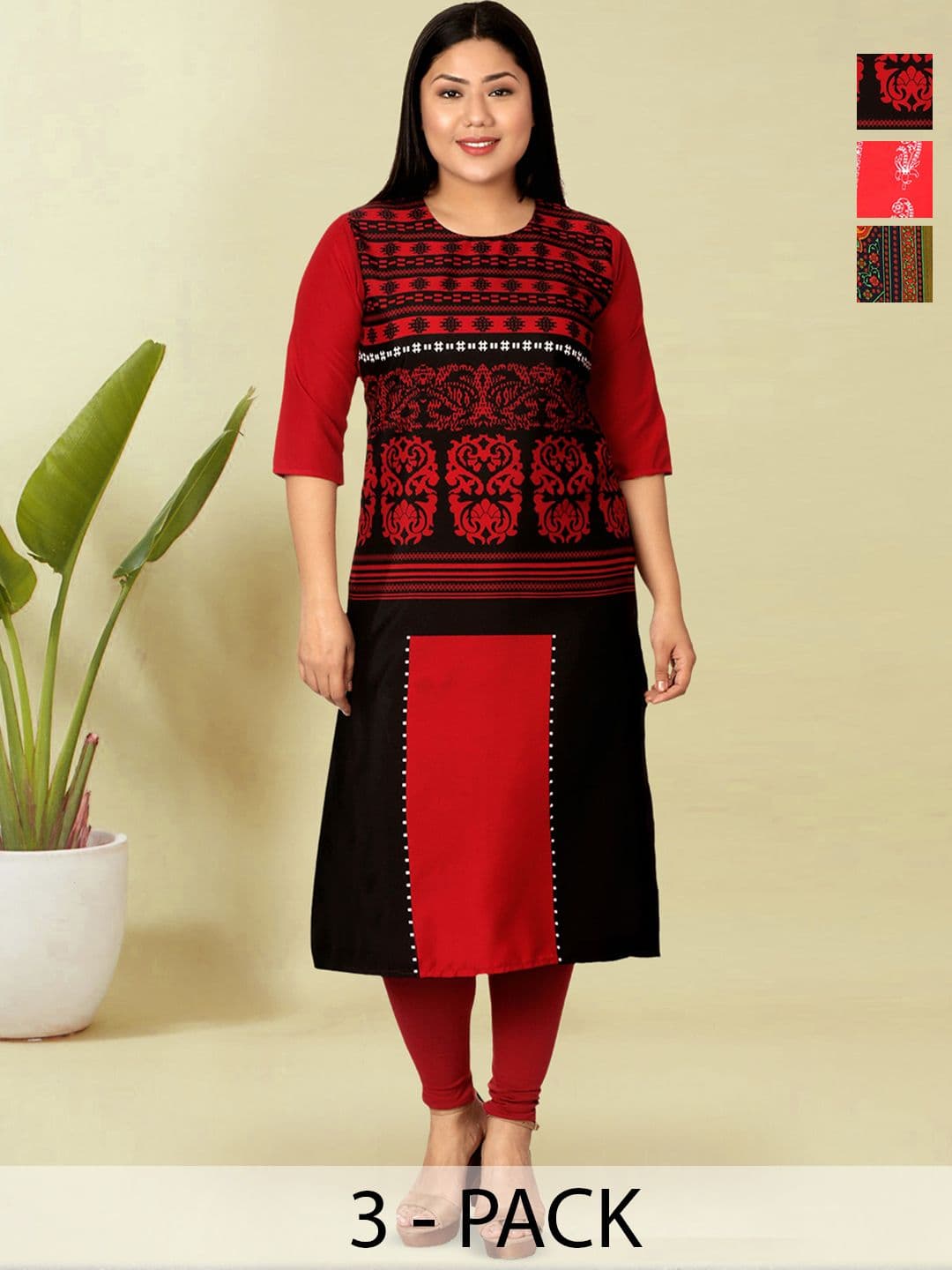 popmantra Women Ethnic Motifs Printed Crepe Kurta - view 1