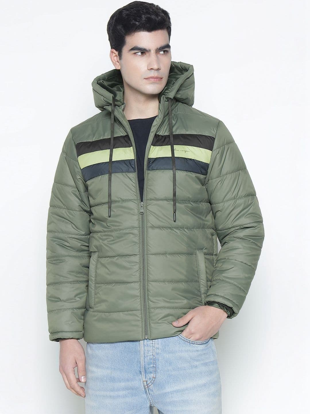 Allen Cooper Men Colourblocked Lightweight Puffer Jacket - view 1