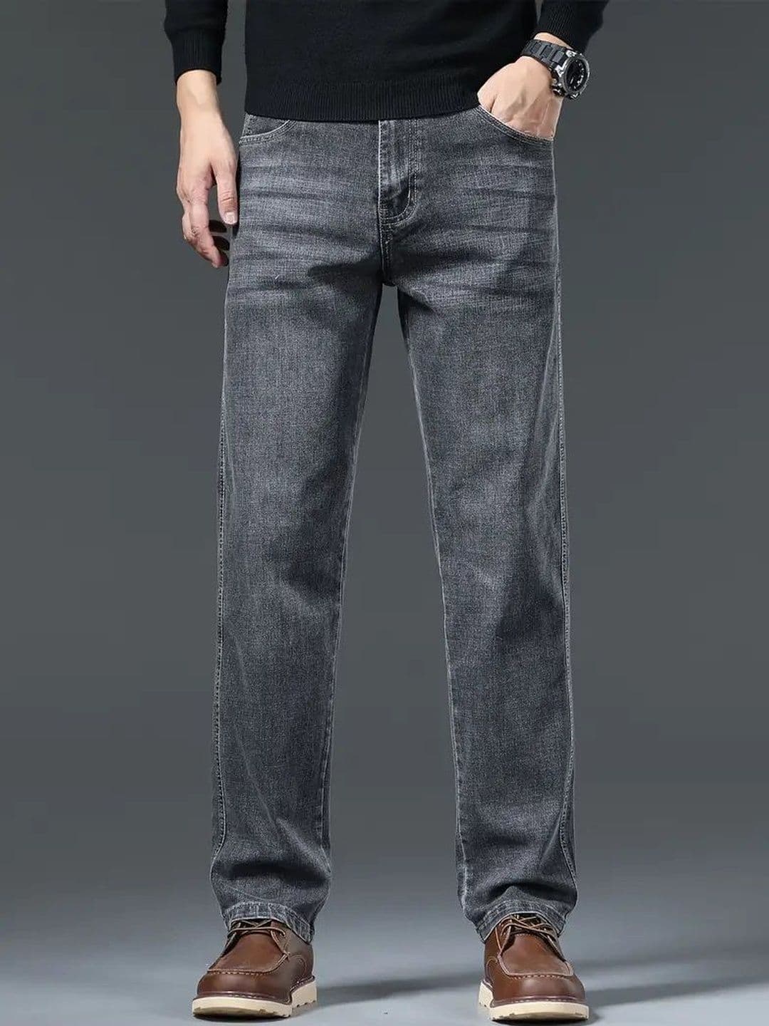 glitchez Men Relaxed Fit High-Rise Light Fade Jeans - view 1