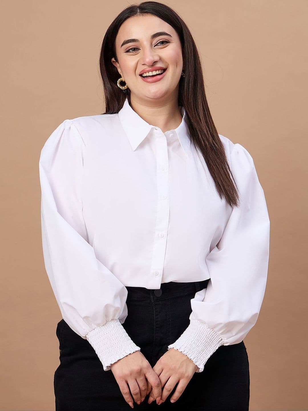 Style Quotient Plus Size Women Solid Formal Shirt - view 1