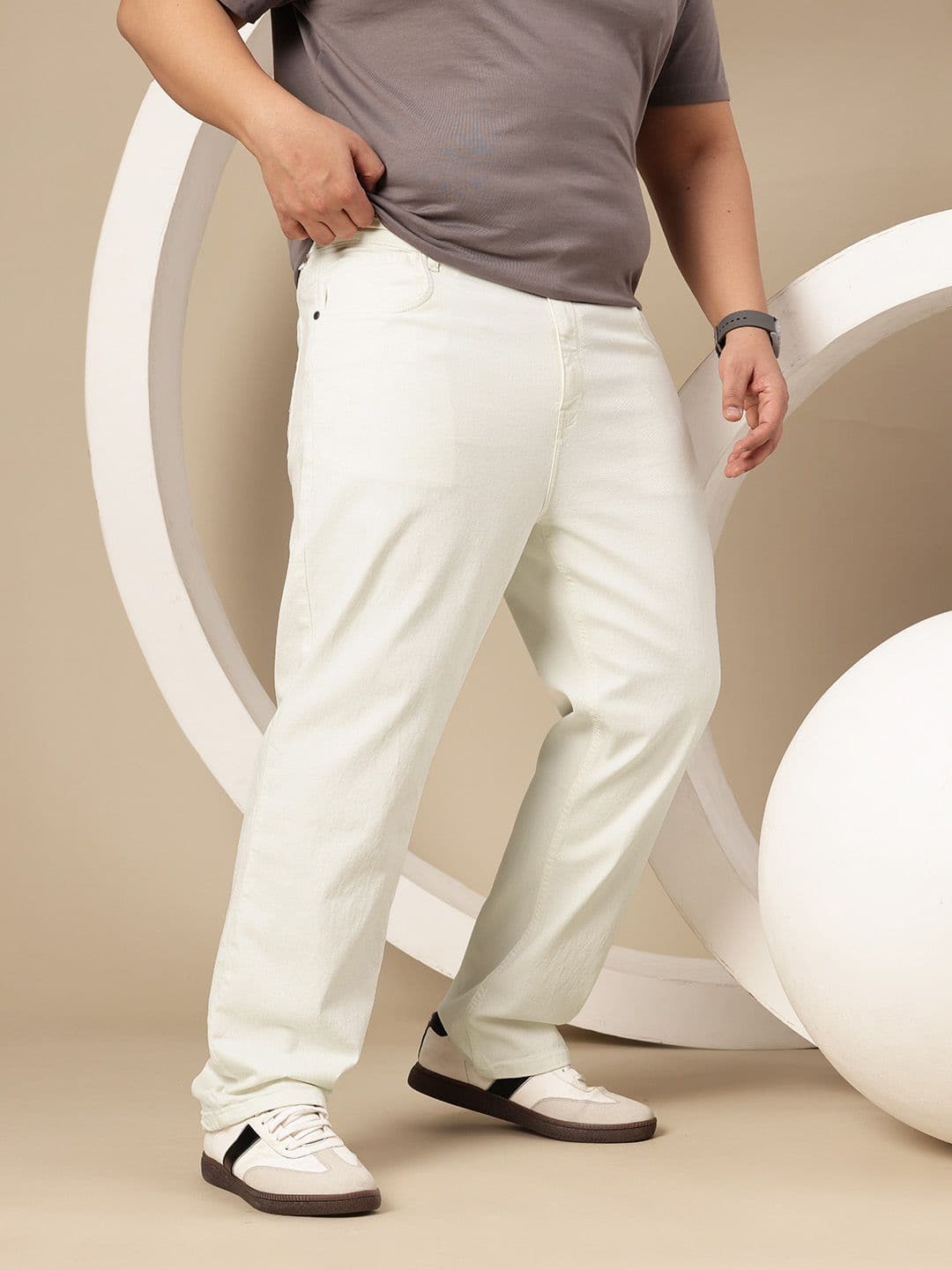 Sztori Plus Size Men Relaxed Fit Mid-Rise Stretchable Jeans - view 1