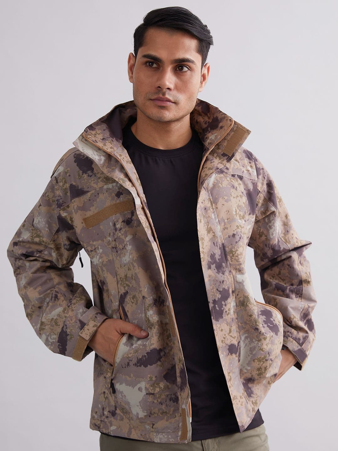 MOUNTMILLER Men's Camouflage Graph Airshell Hooded Tactical Wind Jacket - view 1