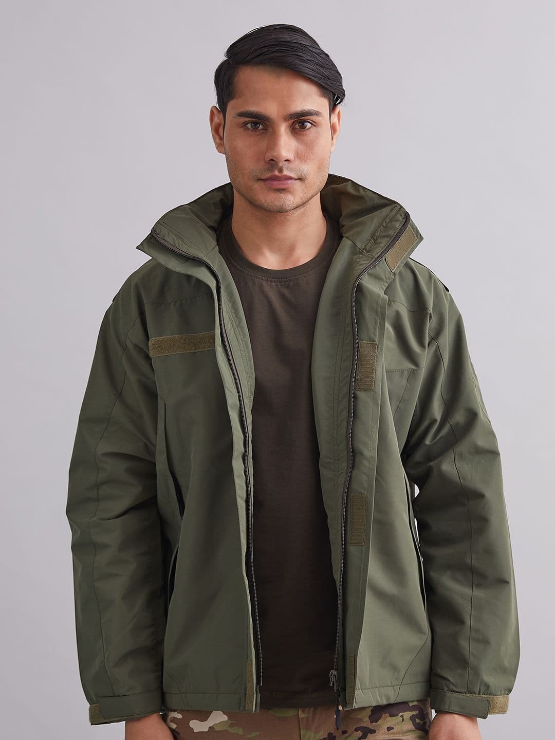 MOUNTMILLER Men's Solid Military Airshell Hooded Tactical Wind Jacket - view 1