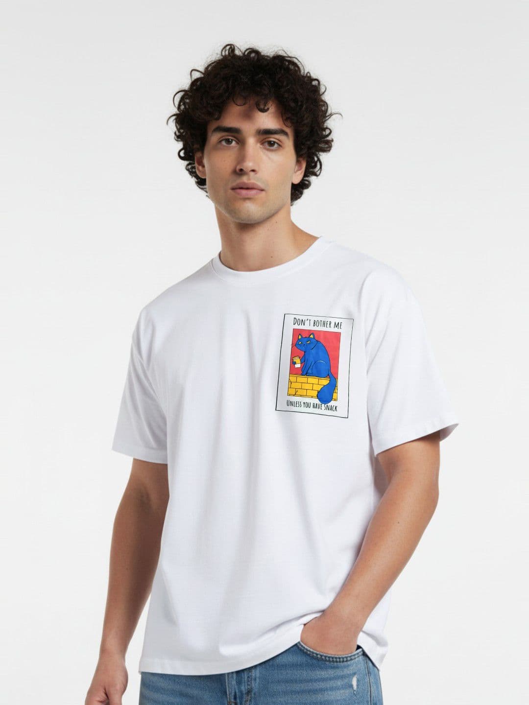 Glitchez Men Typography Printed Round Neck Drop Shoulder Pure Cotton Relaxed Fit T-shirt - view 1