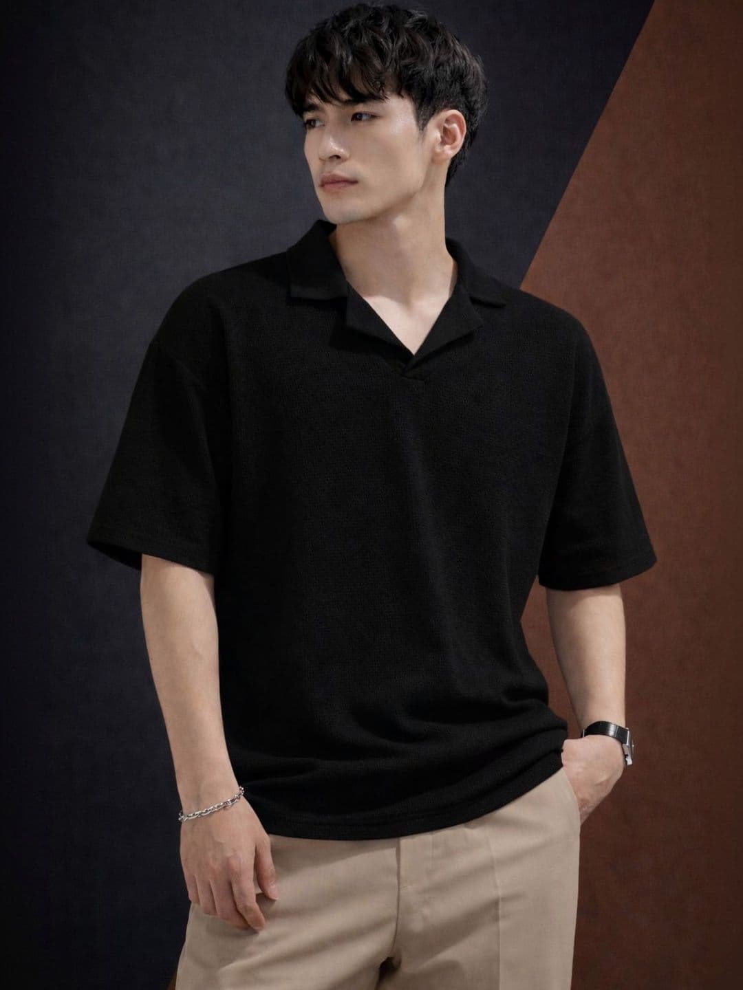 RAHI TRENDZ Men Polo Collar Woollen T-shirt - view 1