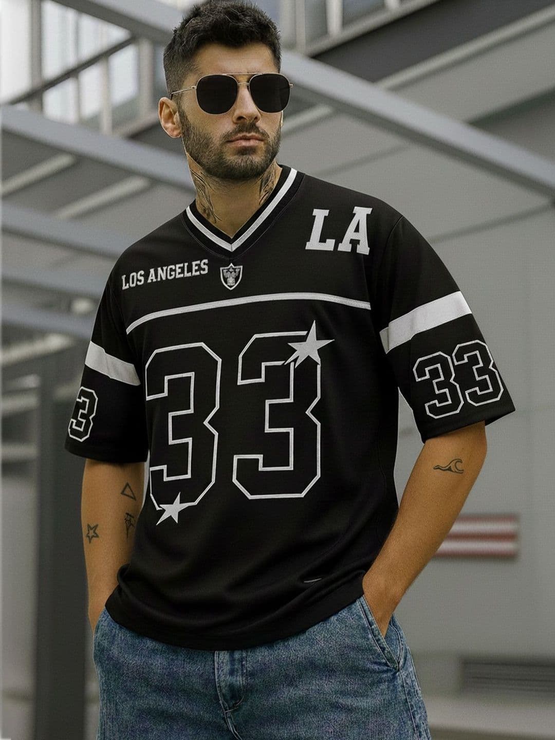 Force Men Printed V-Neck T-shirt - view 1