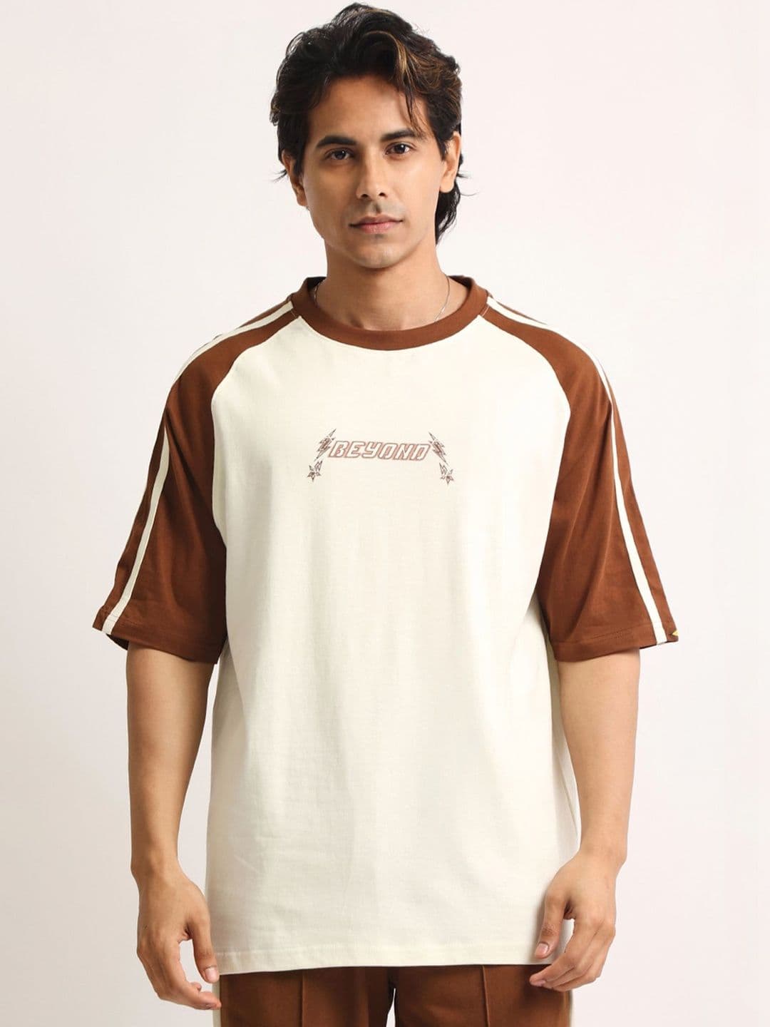 Maniac Men Typography Colourblocked T-shirt - view 1