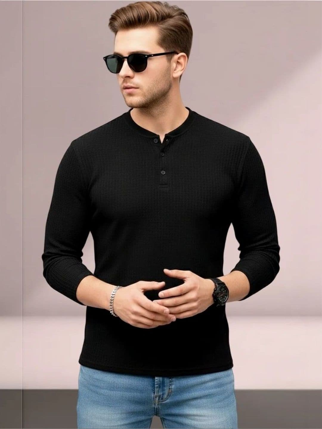 SZN Men Henley Neck T-shirt - view 1