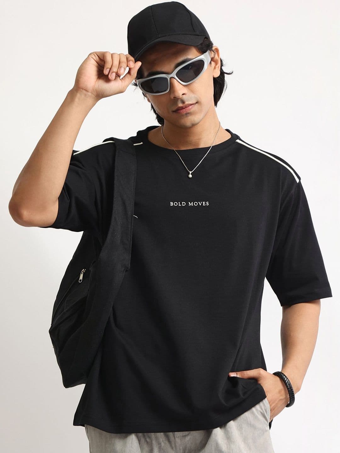 Maniac Men Typography Printed Drop-Shoulder Sleeves T-shirt - view 1