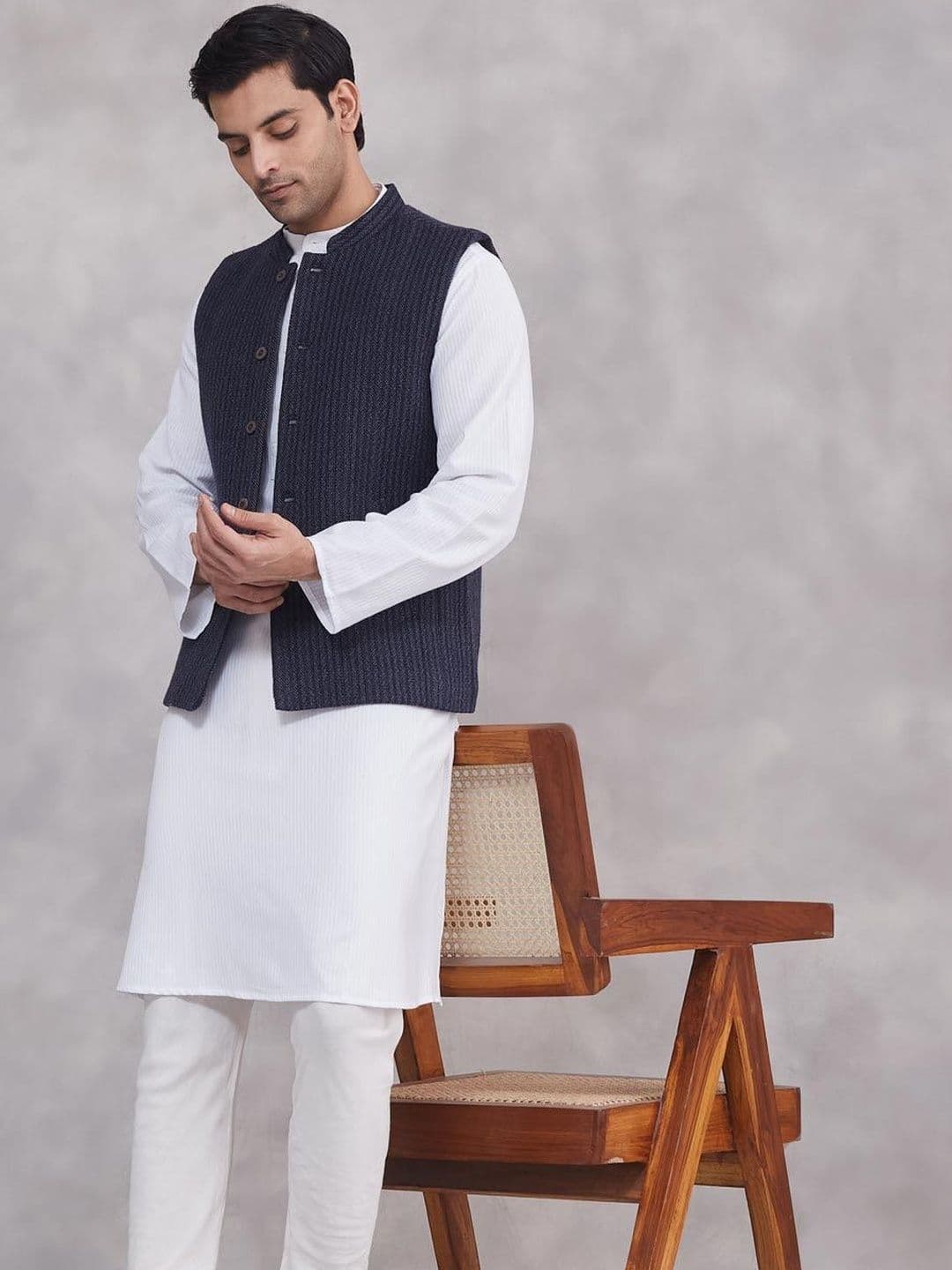 Fabindia Mandarin Collared Nehru Jackets - view 1
