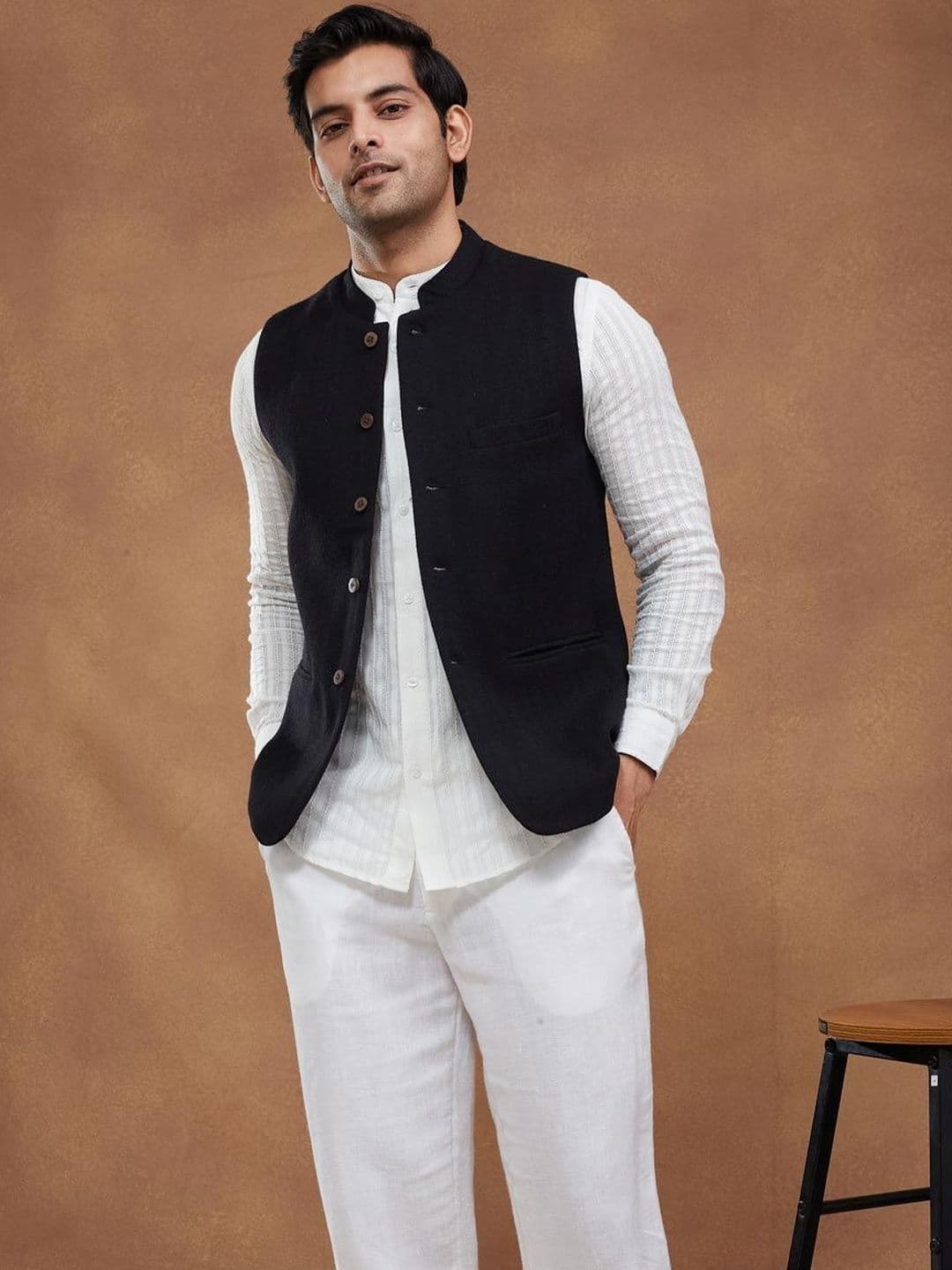 Fabindia Mandarin Collared Nehru Jackets - view 1