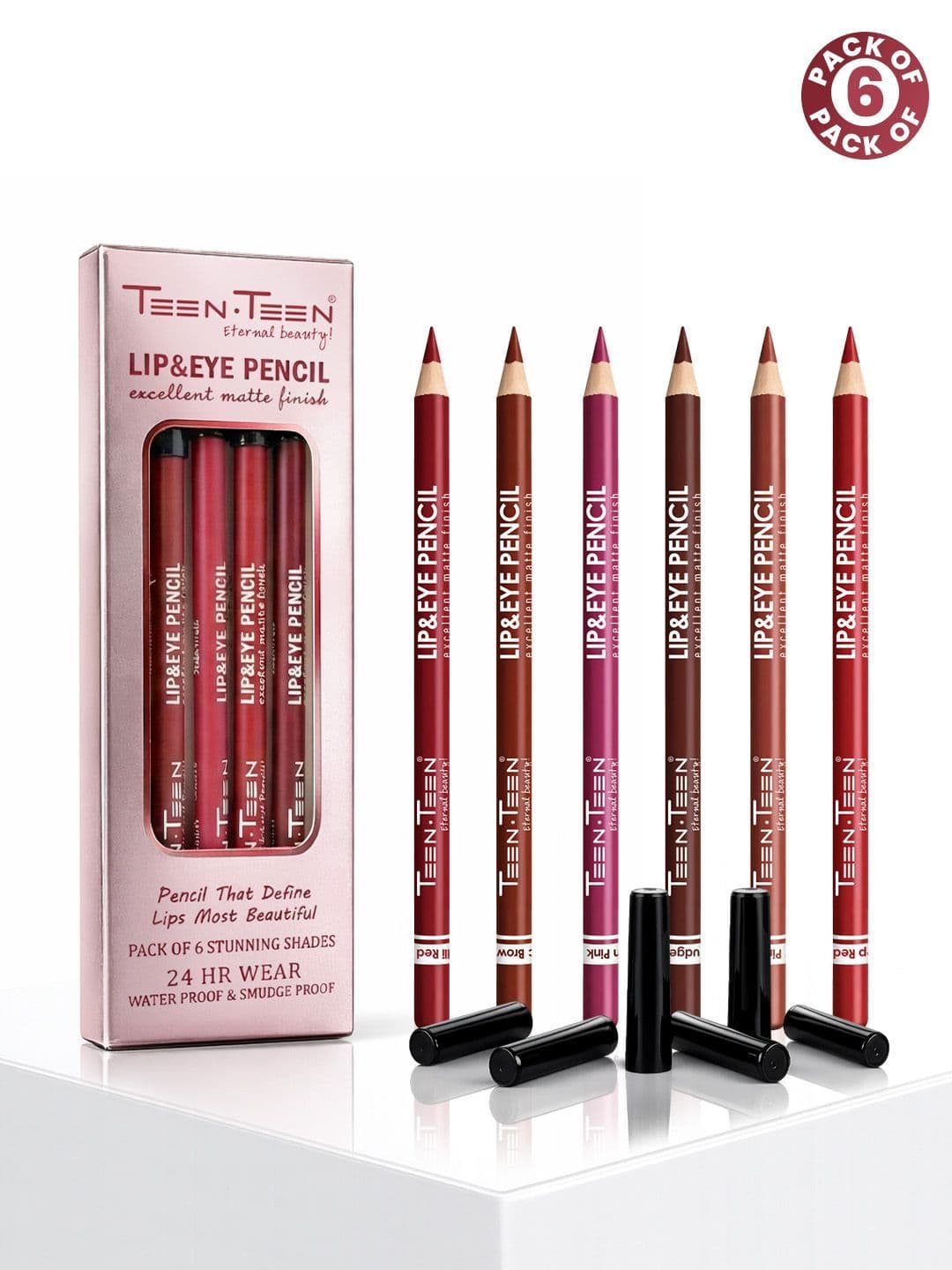 TEEN TEEN COSMETICS Set Of 6 Lip & Eye Excellent Matte Finish Pencil - view 1