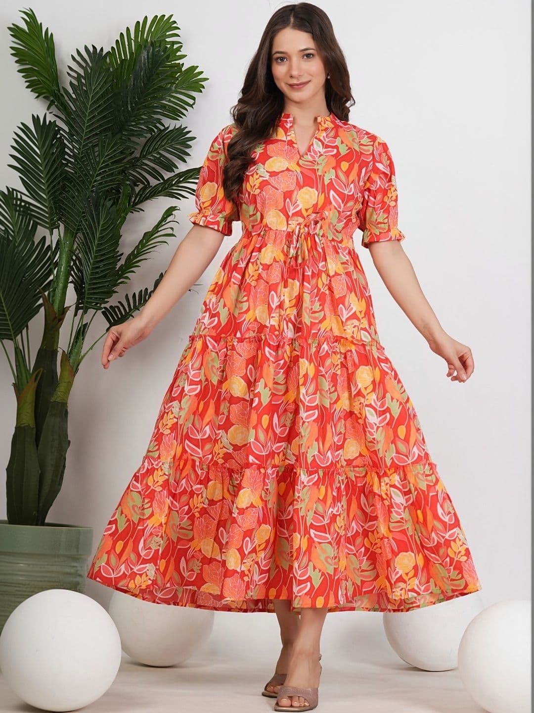 UNIBLISS Women Floral Printed Thread Work Anarkali Kurta - view 1