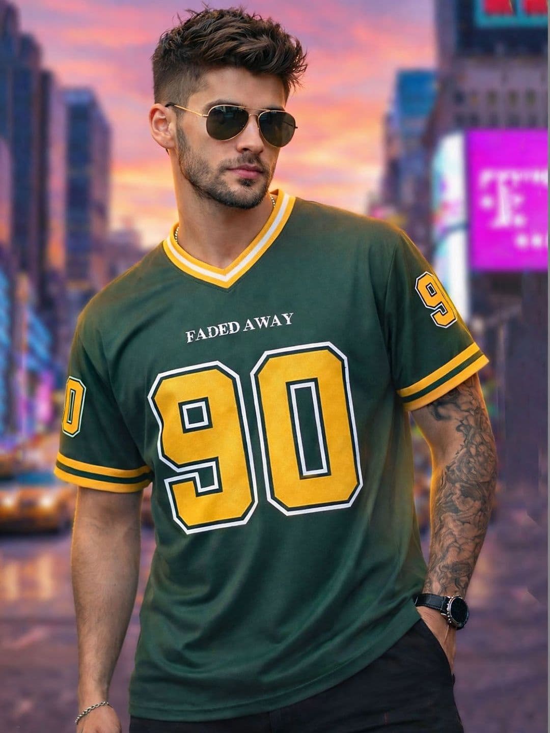 Force Men Varsity Printed V-Neck T-shirt - view 1