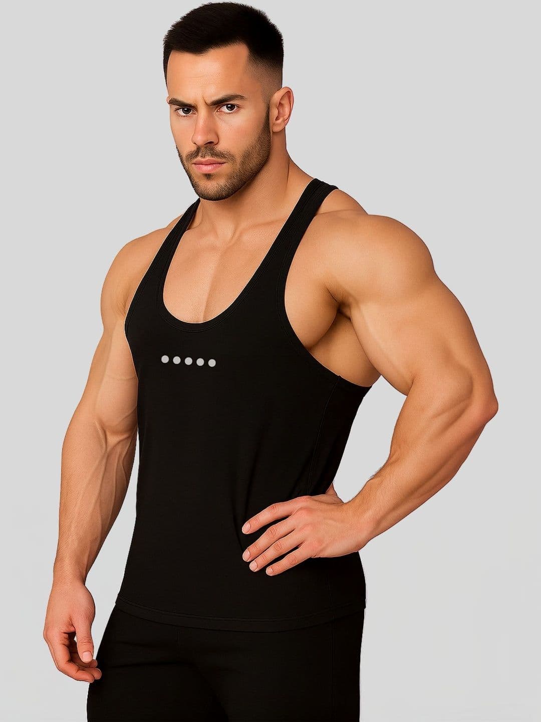 3Colors Printed Scoop Neck Dri-Fit Gym Vest - view 1