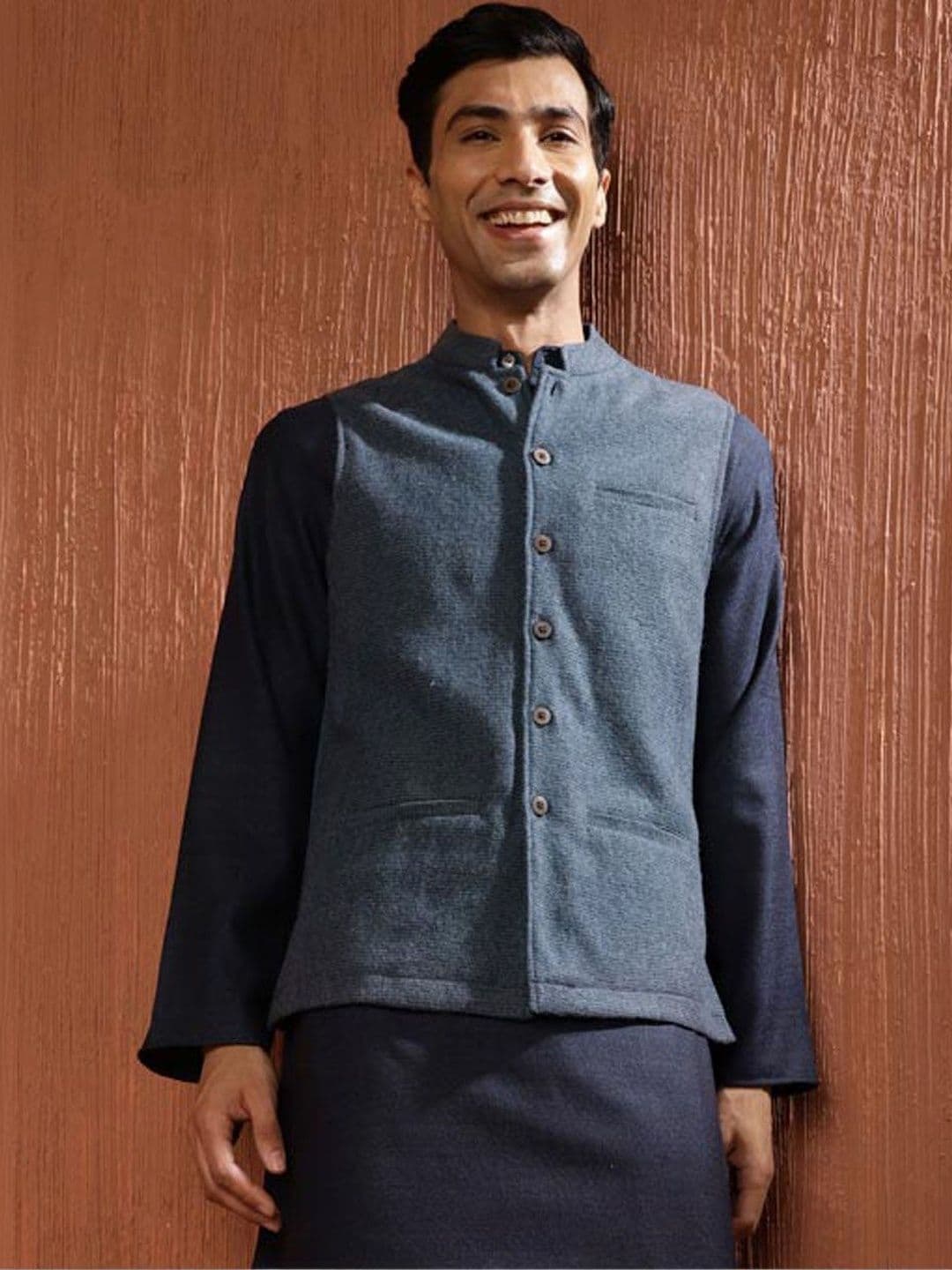 Fabindia Mandarin Collared Nehru Jackets - view 1