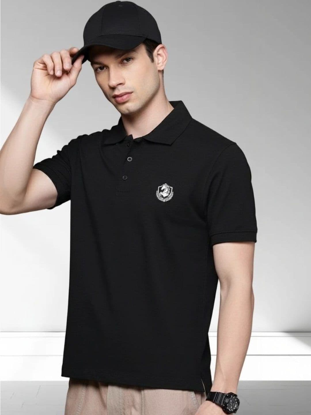 SZN Men Brand Logo Polo Collar T-shirt - view 1