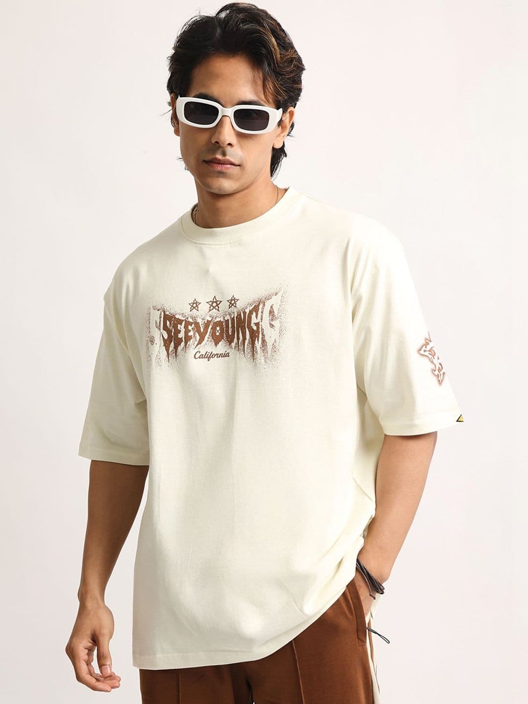 Maniac Men Printed Drop-Shoulder Sleeves T-shirt - view 1