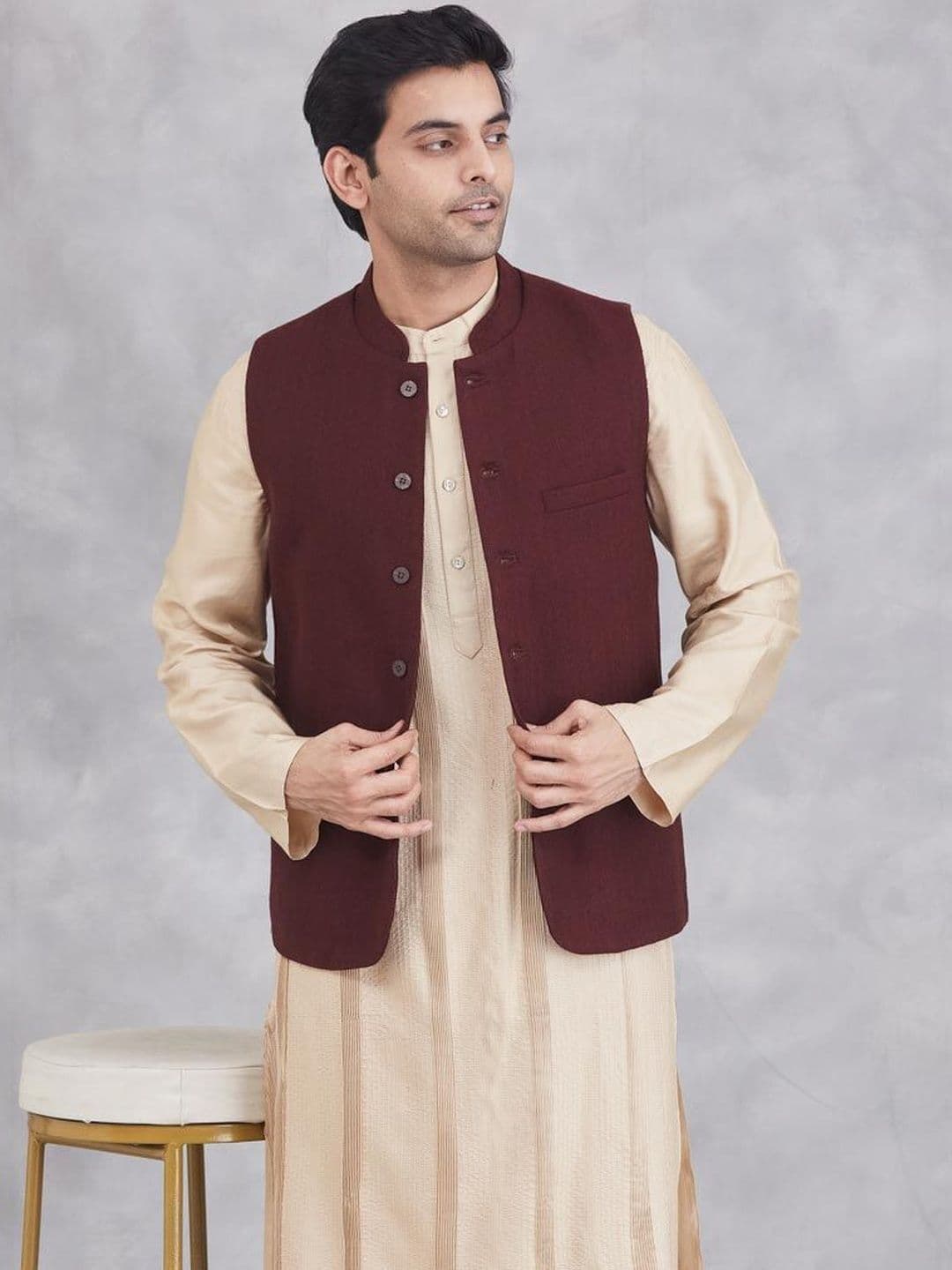 Fabindia Mandarin Collared Nehru Jackets - view 1