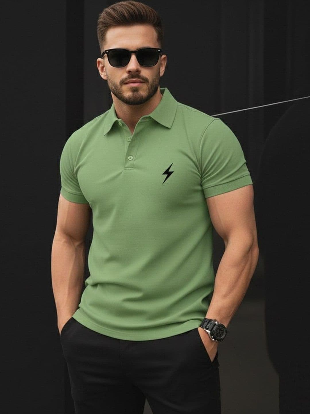 SZN Men Printed Polo Collar T-shirt - view 1