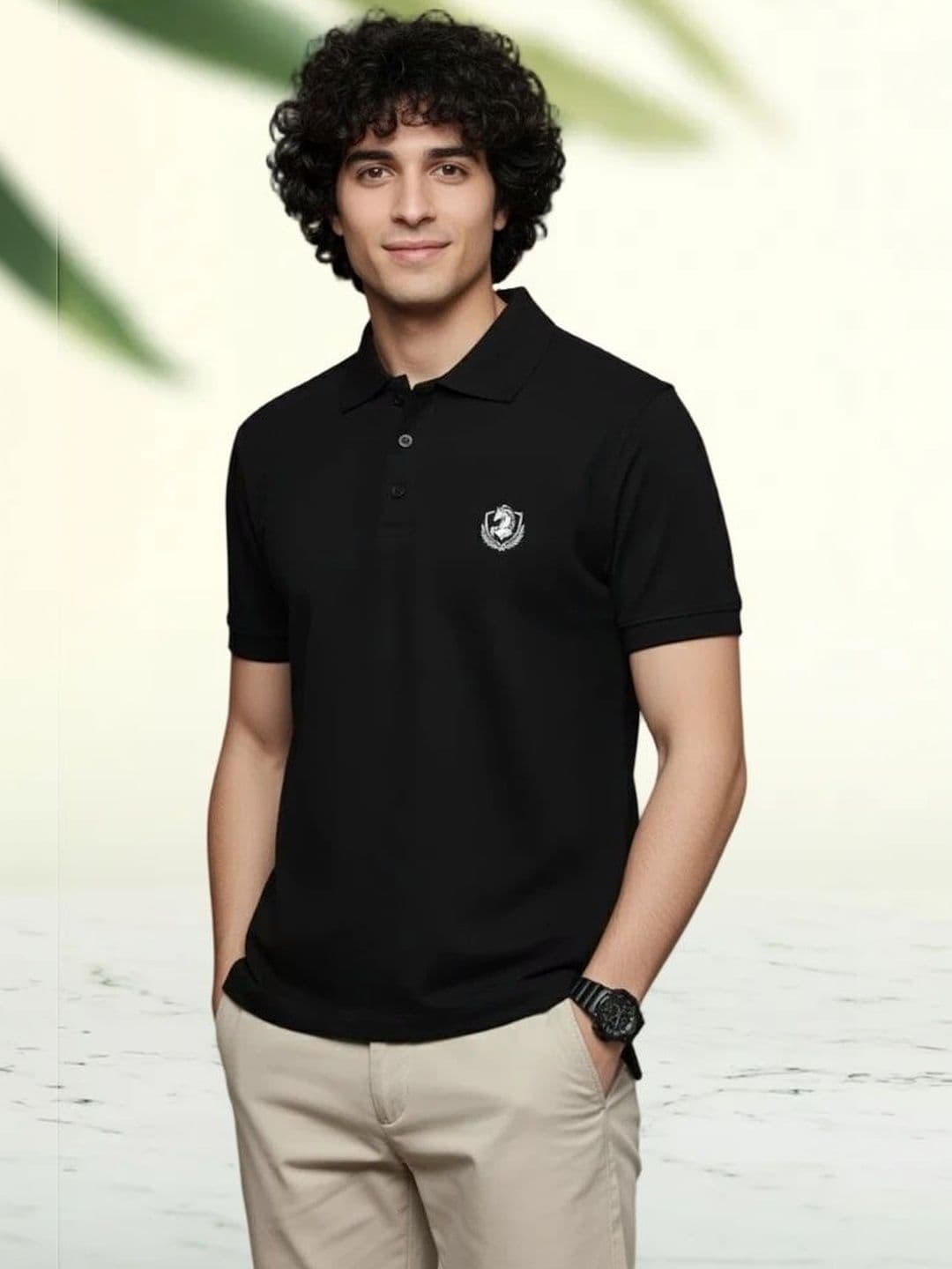 SZN Men Brand Logo Polo Collar T-shirt - view 1