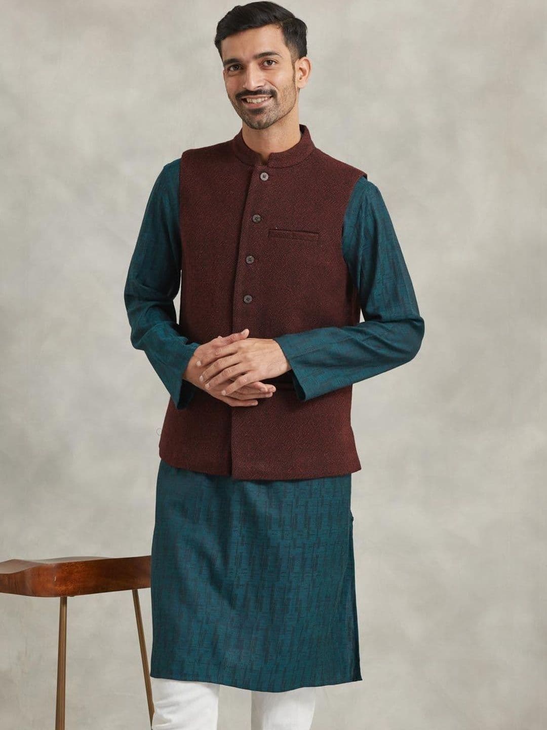 Fabindia Mandarin Collared Nehru Jackets - view 1