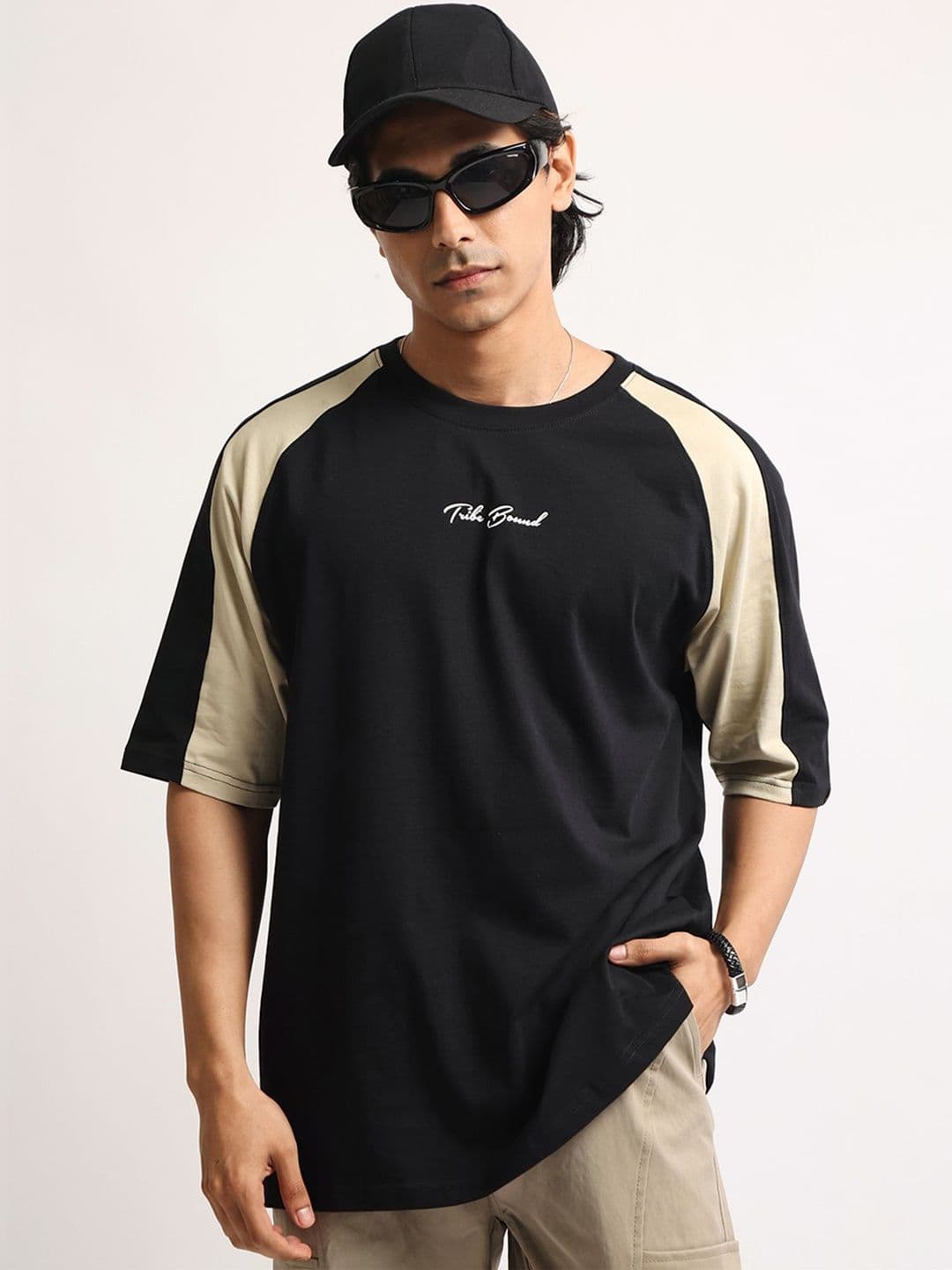 Maniac Men Typography Colourblocked T-shirt - view 1