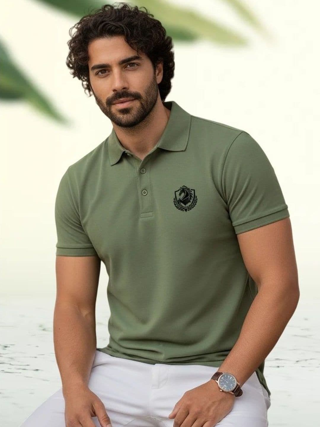 SZN Men Brand Logo Polo Collar T-shirt - view 1
