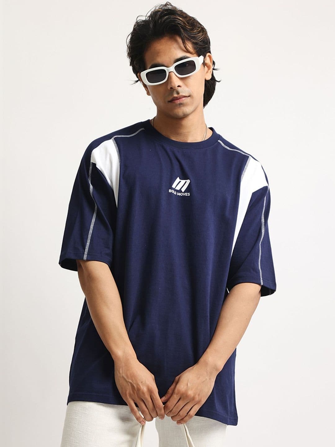 Maniac Men Brand Logo Colourblocked T-shirt - view 1