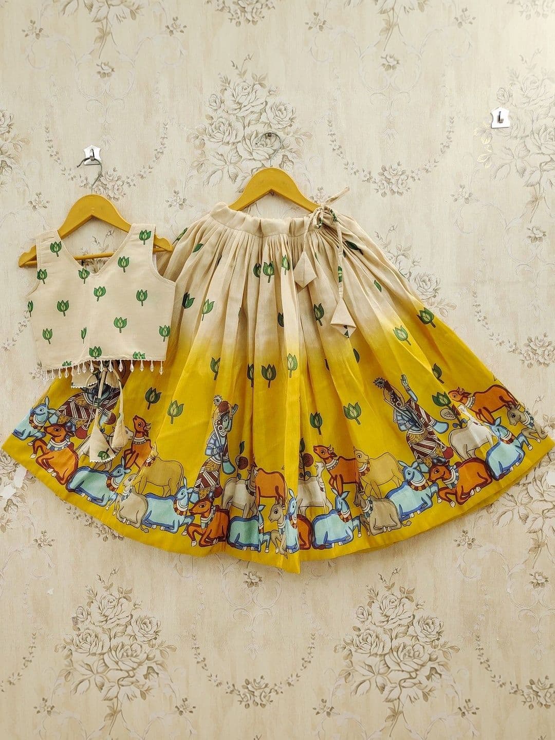 Helene Girls Ombre Printed Silk Readymade Lehenga Choli with Dupatta Set - view 1